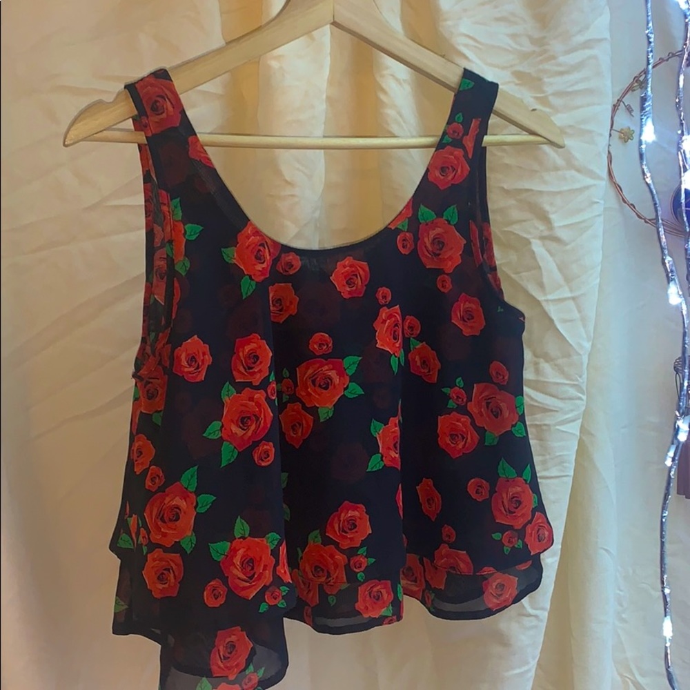 *ATMOSPHERE*~ ‘ROSES ARE RED’ TIERED SHEER CAMI - Picture 8 of 10